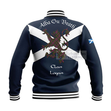 Logan Tartan Lion Rampant Baseball Jacket  Proudly Display Your Heritage with Alba Gu Brath and Clan Name