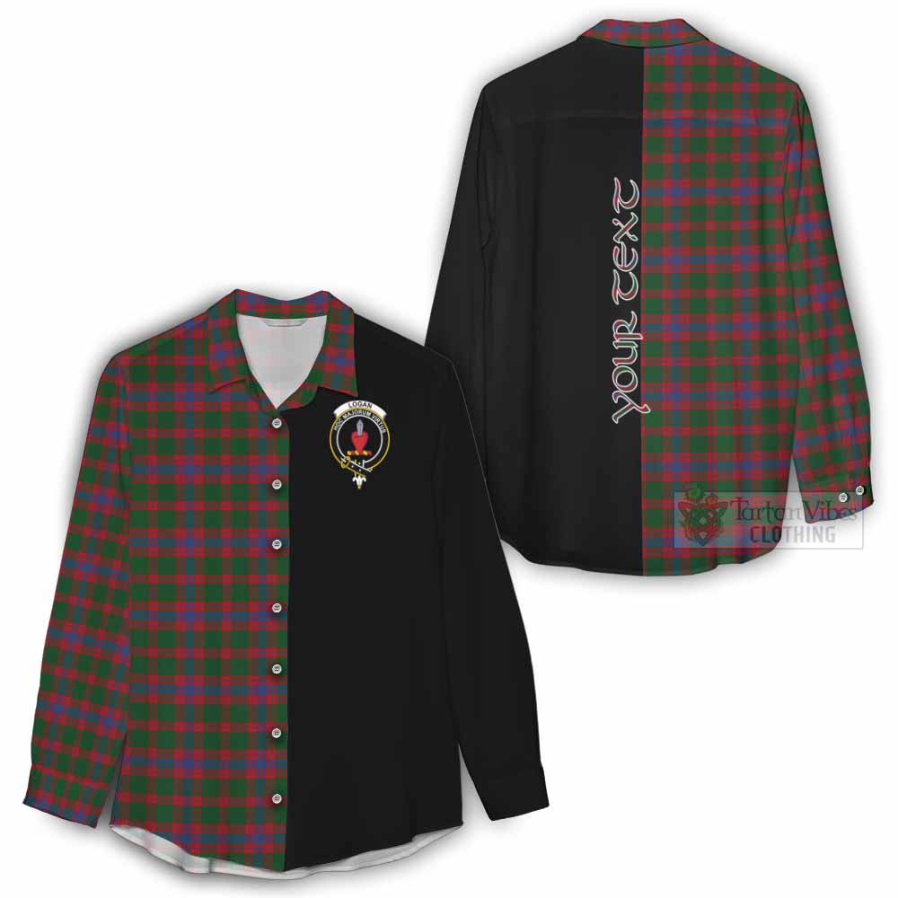 Tartan Vibes Clothing Logan Tartan Women's Casual Shirt with Family Crest and Half Of Me Style