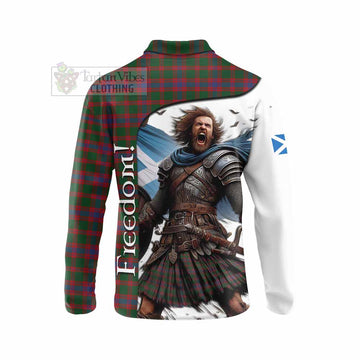 Logan Crest Tartan Long Sleeve Polo Shirt Inspired by the Freedom of Scottish Warrior