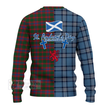 Logan Tartan Knitted Sweater Happy St. Andrew's Day Half Tartan Style