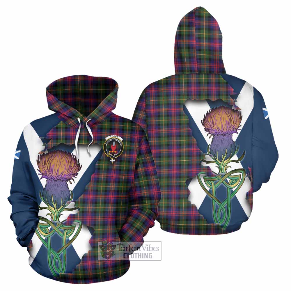 Logan Tartan Family Crest Hoodie Scottish Thistle Celtic Inspired - Tartan Vibes Clothing