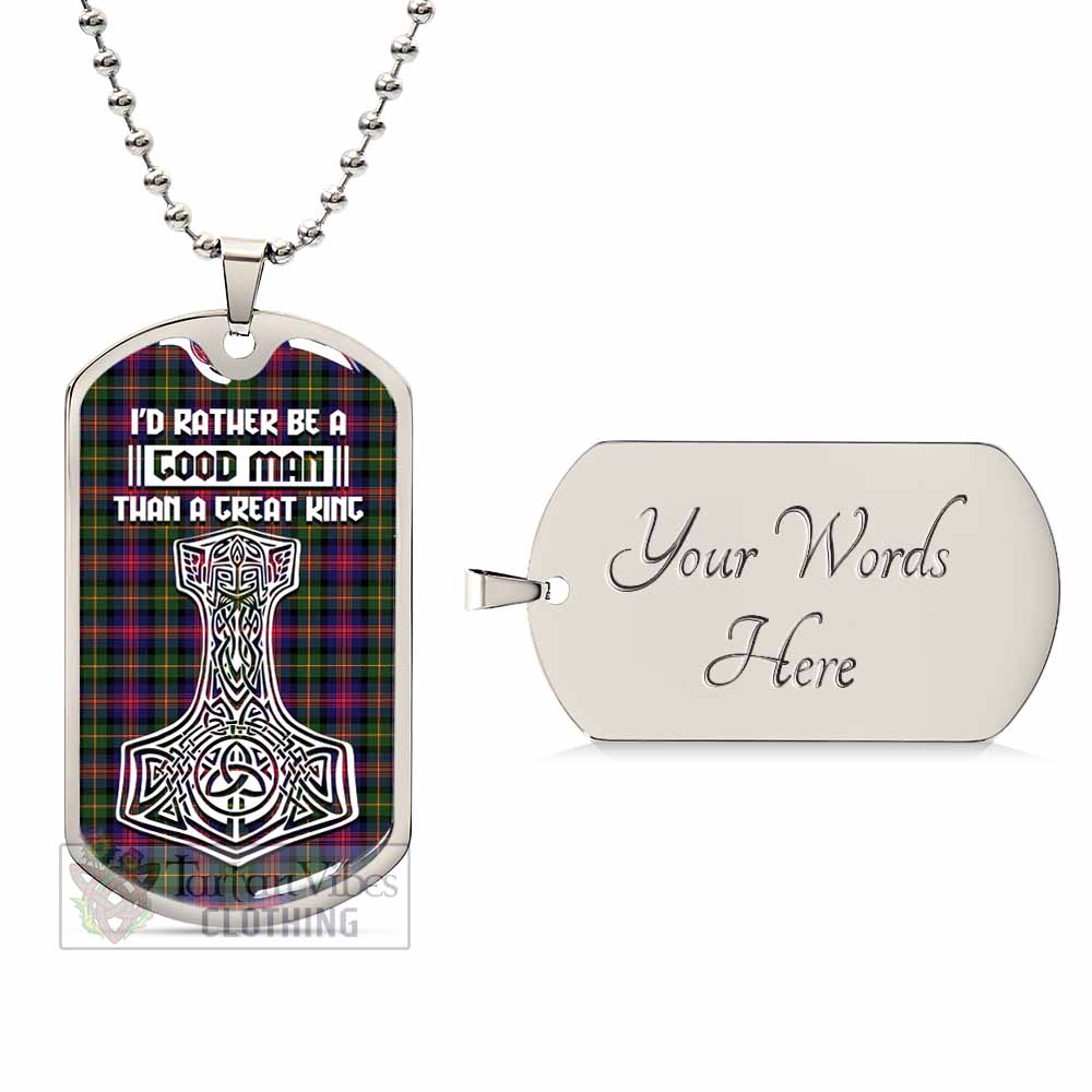 Tartan Vibes Clothing Logan Tartan Dog Tag Necklace Viking Mjolnir Style