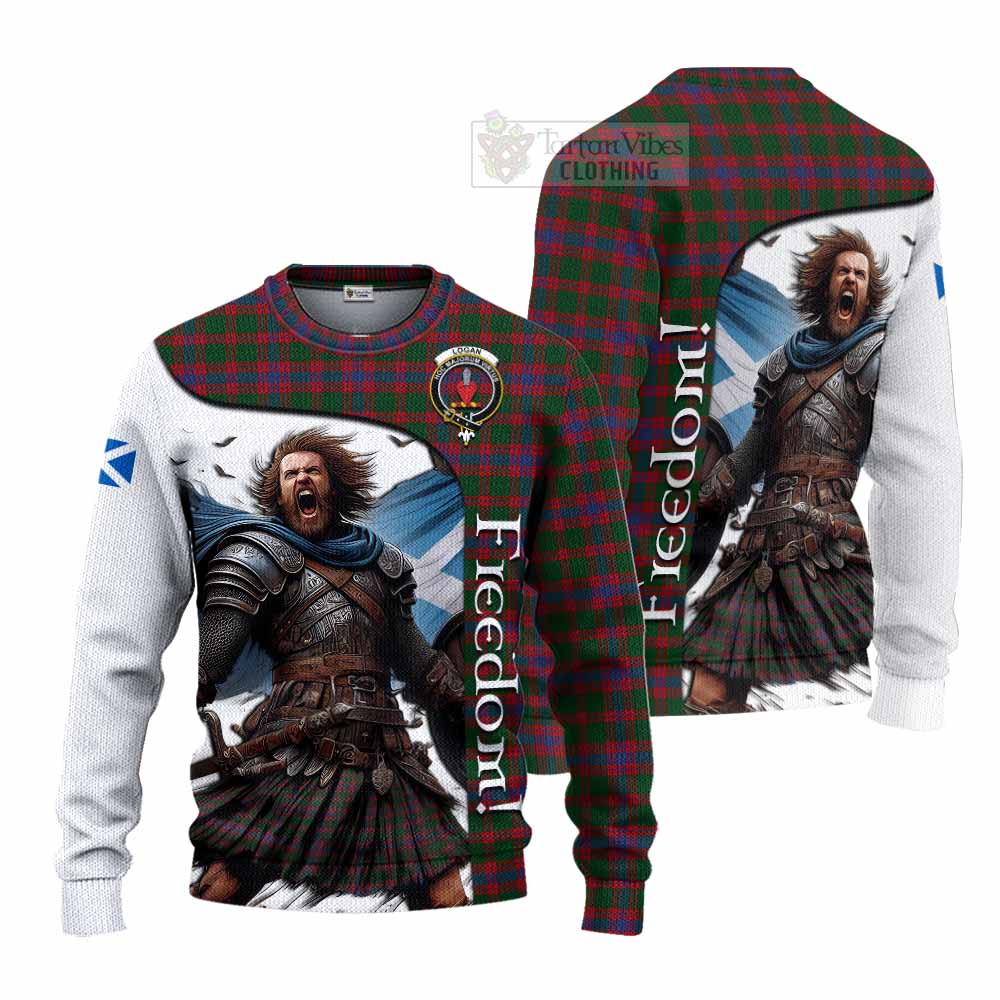 Tartan Vibes Clothing Logan Crest Tartan Knitted Sweater Inspired by the Freedom of Scottish Warrior