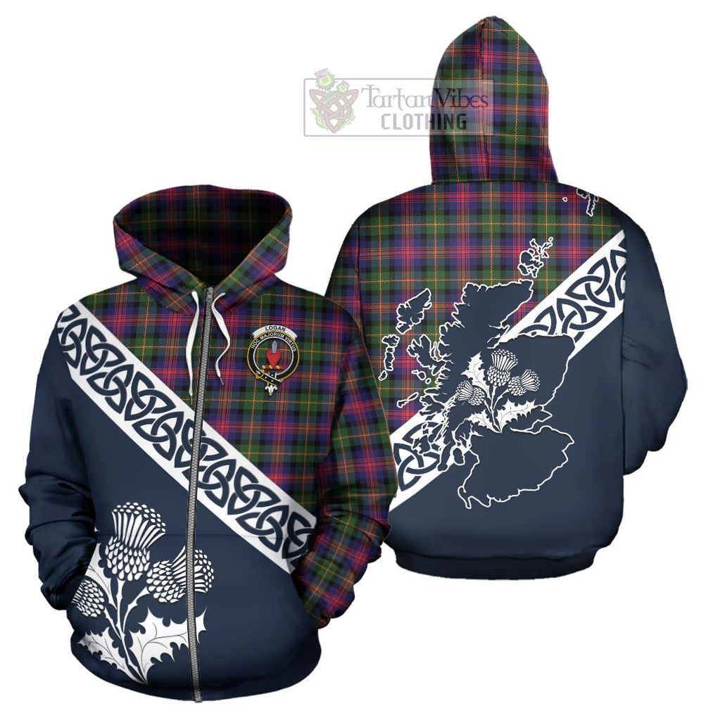 Tartan Vibes Clothing Logan Tartan Hoodie Featuring Thistle and Scotland Map