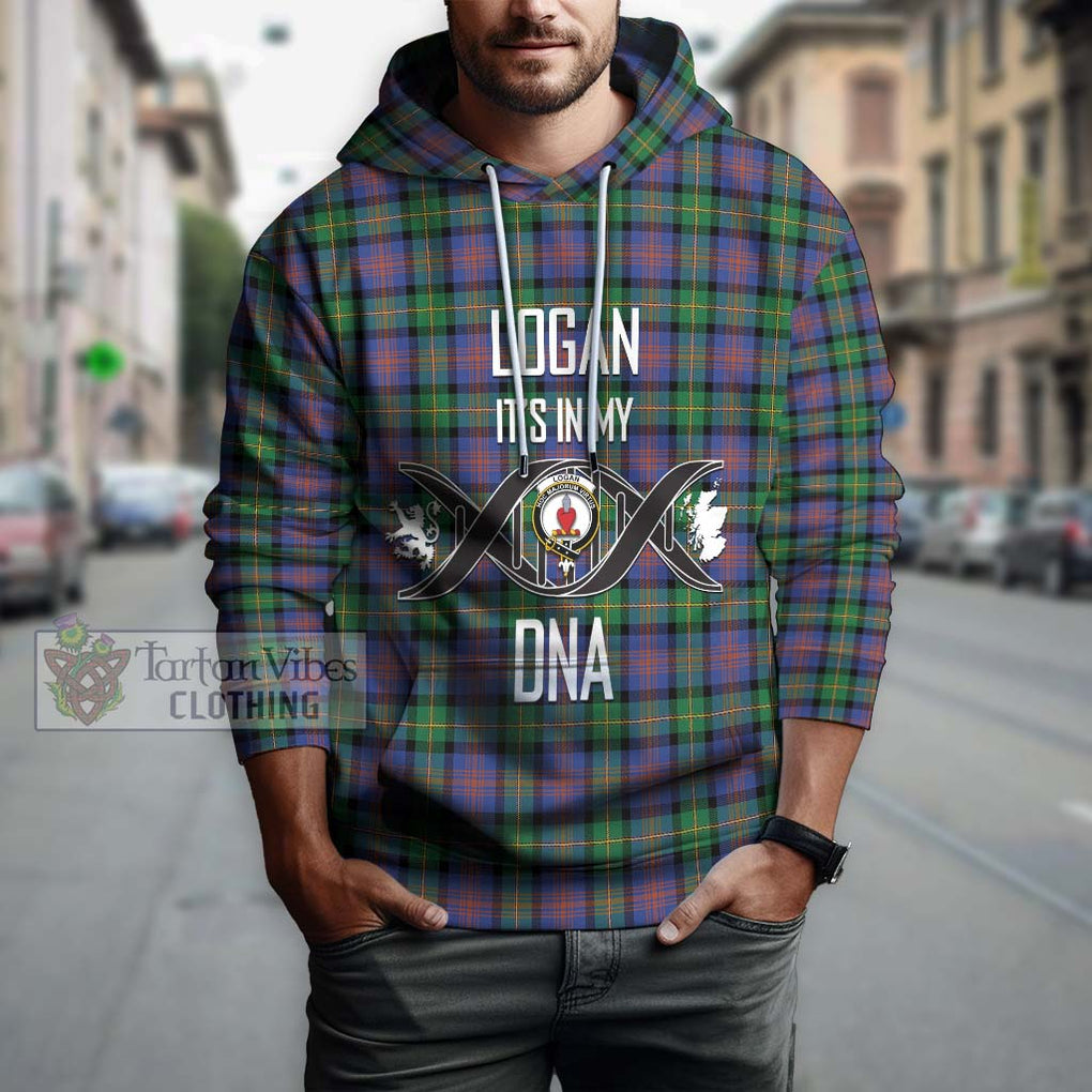 Logan Ancient Tartan Hoodie with Family Crest DNA In Me Style Pullover Hoodie - Tartanvibesclothing Shop