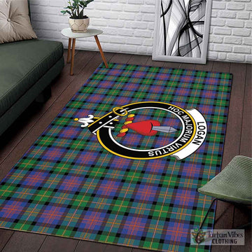 Logan Ancient Tartan Area Rug with Family Crest