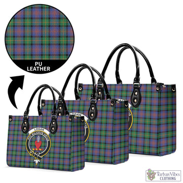 Logan Ancient Tartan Luxury Leather Handbags with Family Crest