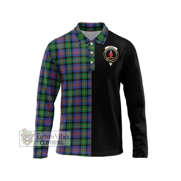 Logan Ancient Tartan Long Sleeve Polo Shirt with Family Crest and Half Of Me Style