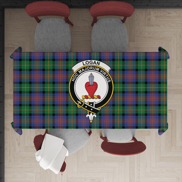 Logan Ancient Tartan Tablecloth with Family Crest