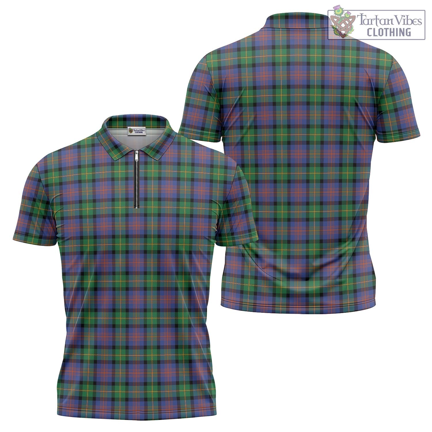 Tartan Vibes Clothing Logan Ancient Tartan Zipper Polo Shirt