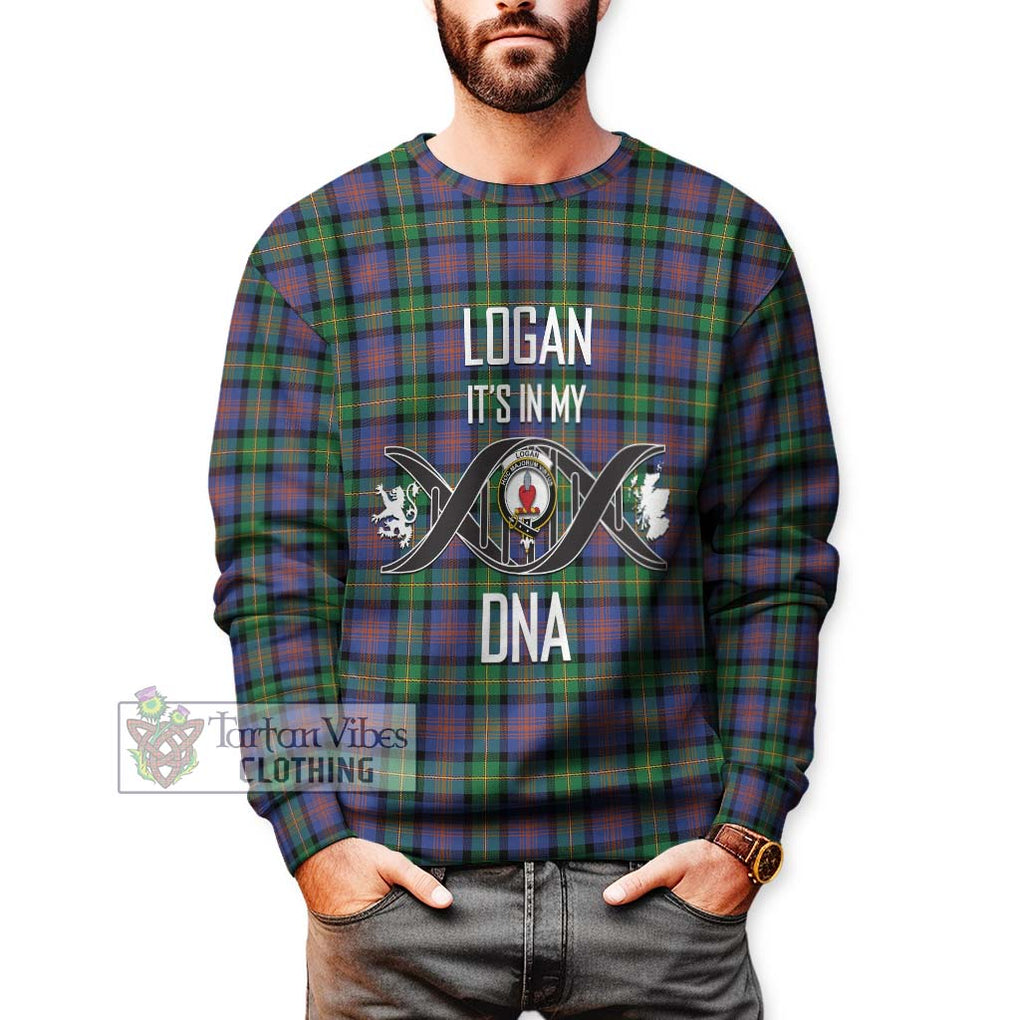 Logan Ancient Tartan Sweatshirt with Family Crest DNA In Me Style Unisex - Tartanvibesclothing Shop