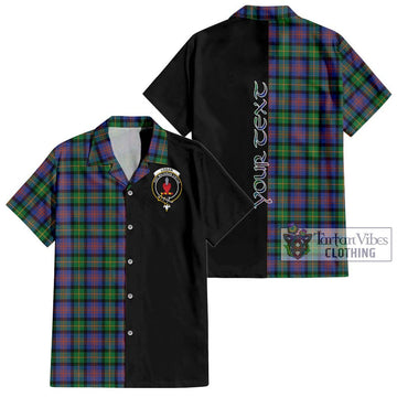 Logan Ancient Tartan Short Sleeve Button Shirt with Family Crest and Half Of Me Style