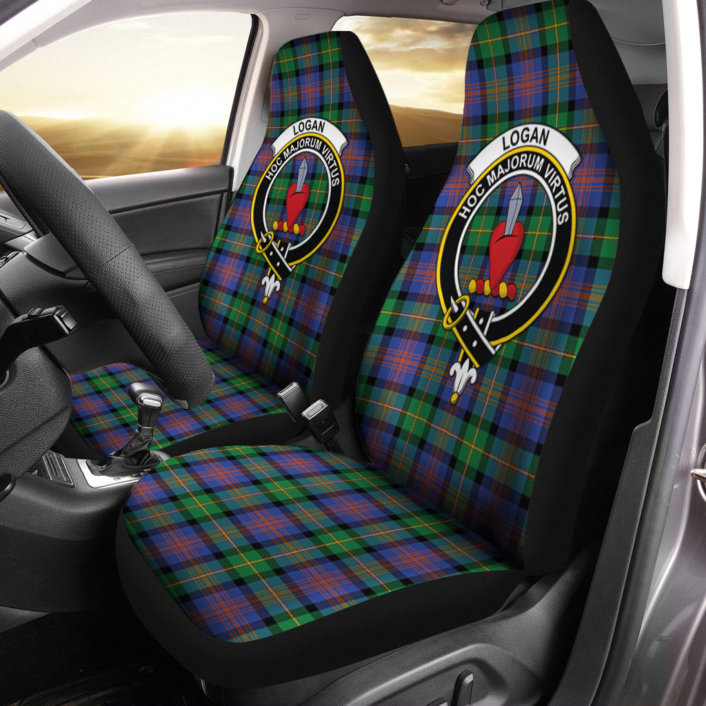 Logan Ancient Tartan Car Seat Cover with Family Crest One Size - Tartanvibesclothing