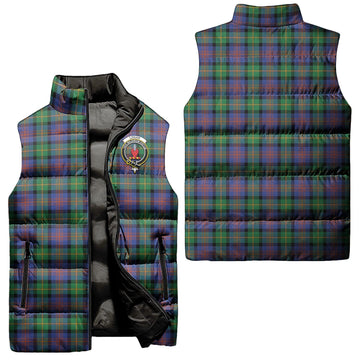 Logan Ancient Tartan Sleeveless Puffer Jacket with Family Crest