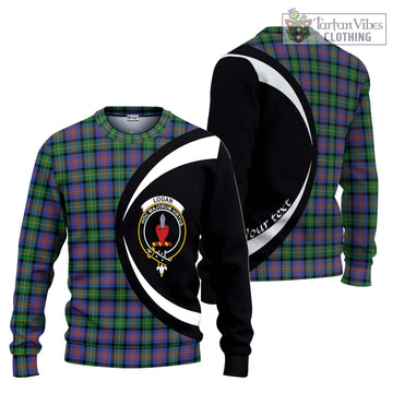 Logan Ancient Tartan Ugly Sweater with Family Crest Circle Style