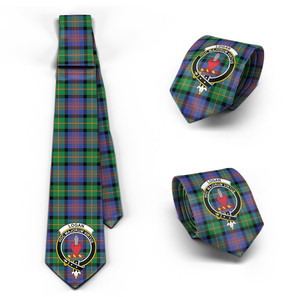 Logan Ancient Tartan Classic Necktie with Family Crest Necktie One Size - Tartan Vibes Clothing