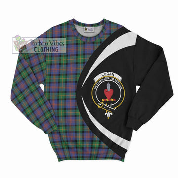 Logan Ancient Tartan Sweatshirt with Family Crest Circle Style