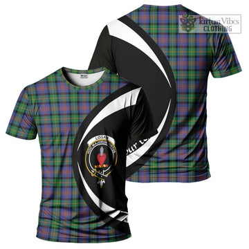 Logan Ancient Tartan T-Shirt with Family Crest Circle Style