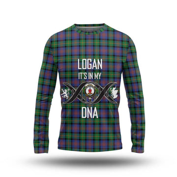 Logan Ancient Tartan Long Sleeve T-Shirt with Family Crest DNA In Me Style