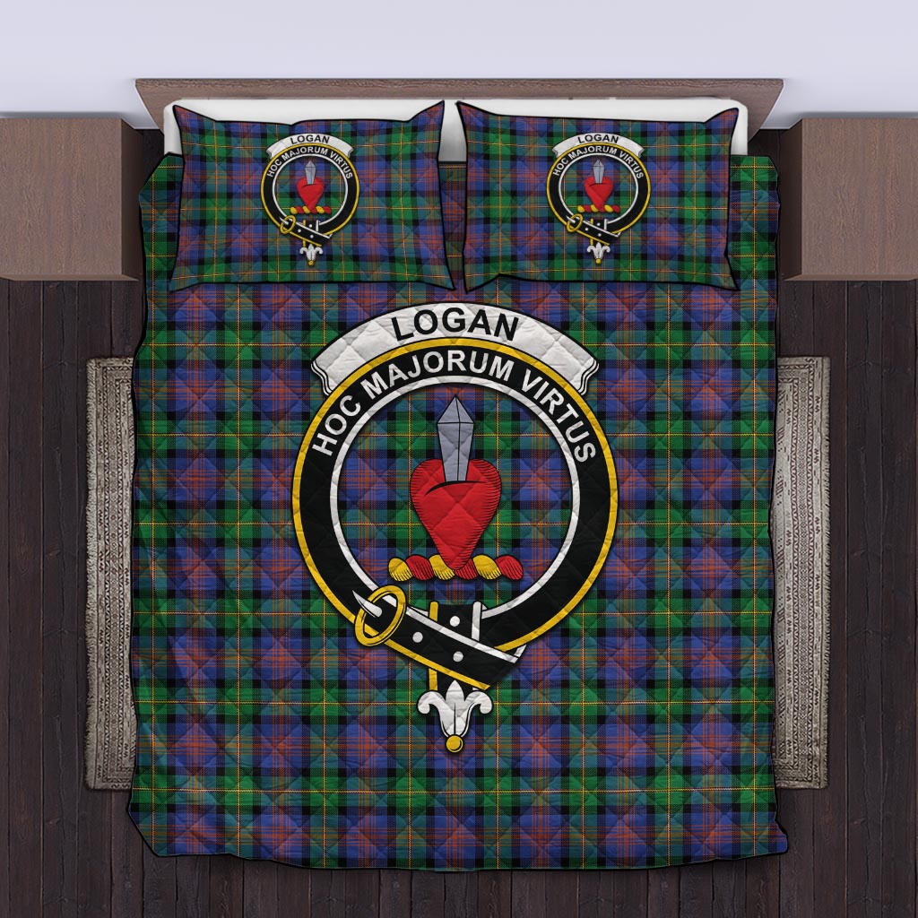 Logan Ancient Tartan Quilt Bed Set with Family Crest Twin - Tartan Vibes Clothing