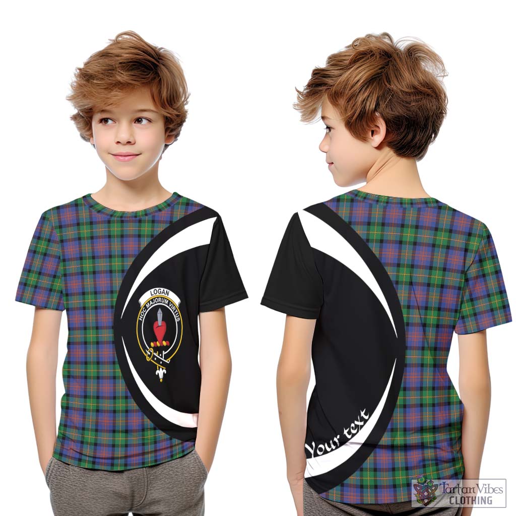 Logan Ancient Tartan Kid T-Shirt with Family Crest Circle Style Youth XL Size14 - Tartan Vibes Clothing