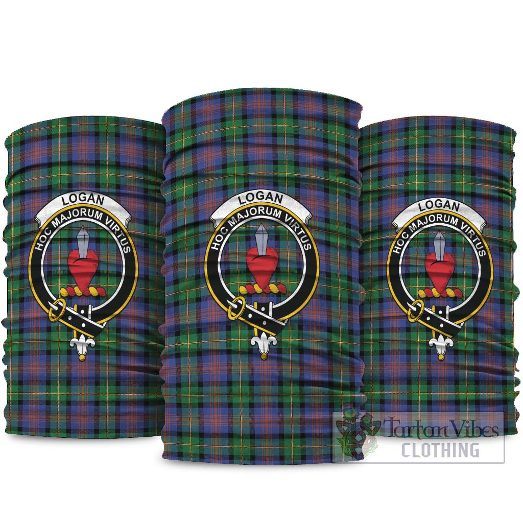 Logan Ancient Tartan Neck Gaiters, Tartan Bandanas, Tartan Head Band with Family Crest