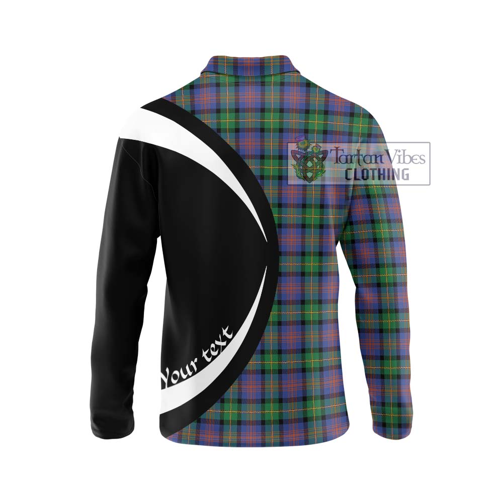 Logan Ancient Tartan Long Sleeve Polo Shirt with Family Crest Circle Style - Tartan Vibes Clothing