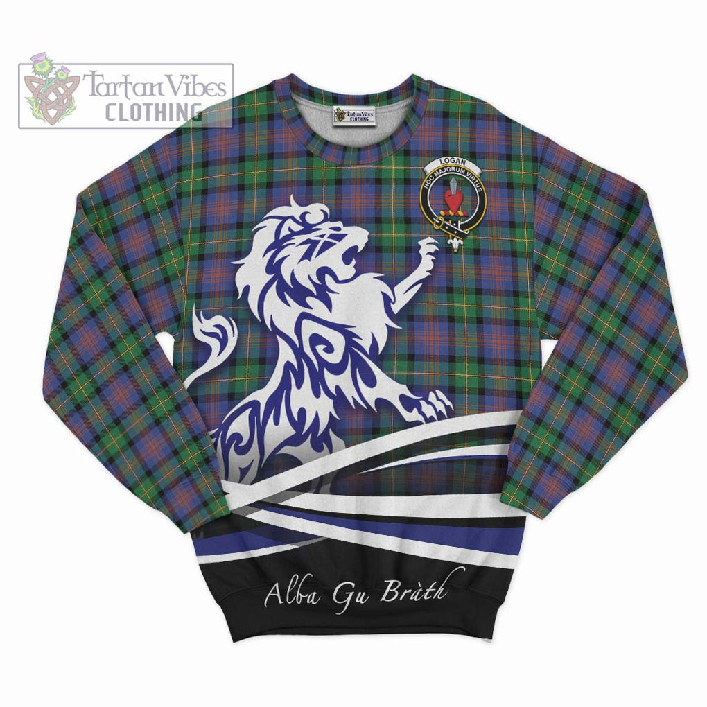 Logan Ancient Tartan Sweatshirt with Alba Gu Brath Regal Lion Emblem - Tartanvibesclothing Shop