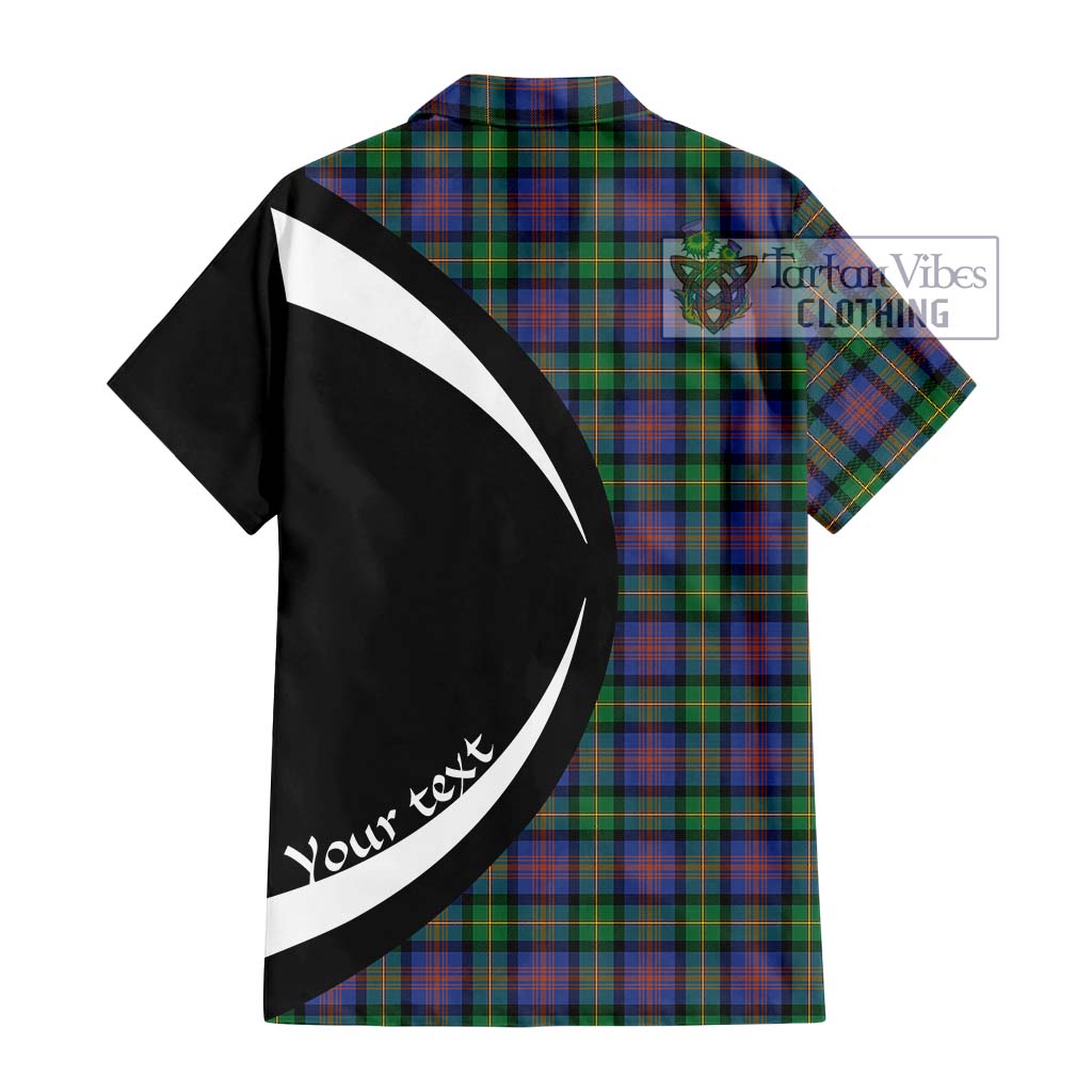 Logan Ancient Tartan Short Sleeve Button Up with Family Crest Circle Style - Tartan Vibes Clothing