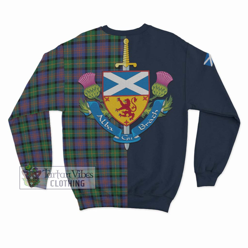 Tartan Vibes Clothing Logan Ancient Tartan Sweatshirt with Scottish Lion Royal Arm Half Style