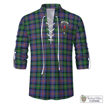 Logan Ancient Tartan Men's Scottish Traditional Jacobite Ghillie Kilt Shirt with Family Crest