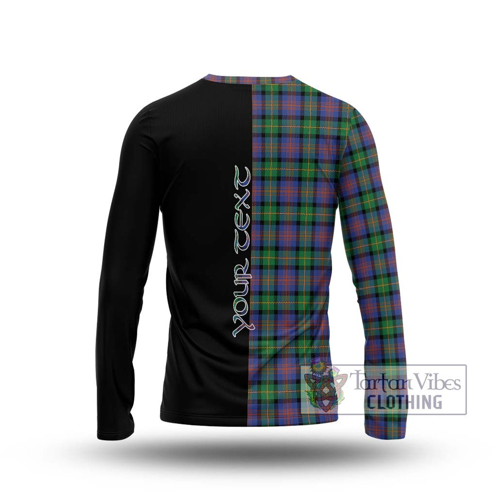 Logan Ancient Tartan Long Sleeve T-Shirt with Family Crest and Half Of Me Style - Tartanvibesclothing Shop