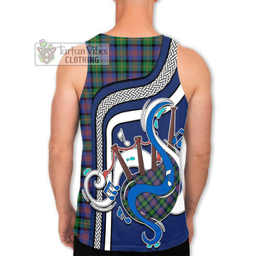 Logan Ancient Tartan Men's Tank Top with Epic Bagpipe Style