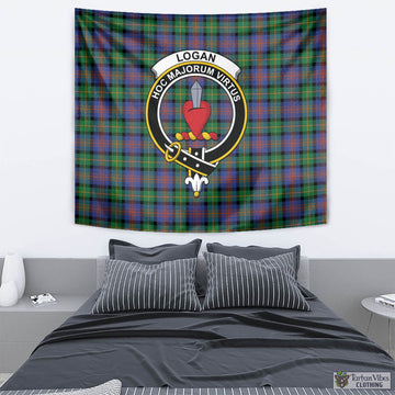 Logan Ancient Tartan Tapestry Wall Hanging and Home Decor for Room with Family Crest