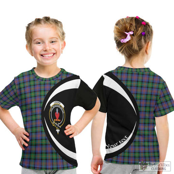 Logan Ancient Tartan Kid T-Shirt with Family Crest Circle Style