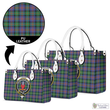 Logan Ancient Tartan Luxury Leather Handbags with Family Crest