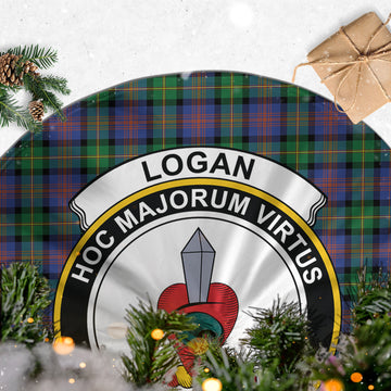 Logan Ancient Tartan Christmas Tree Skirt with Family Crest