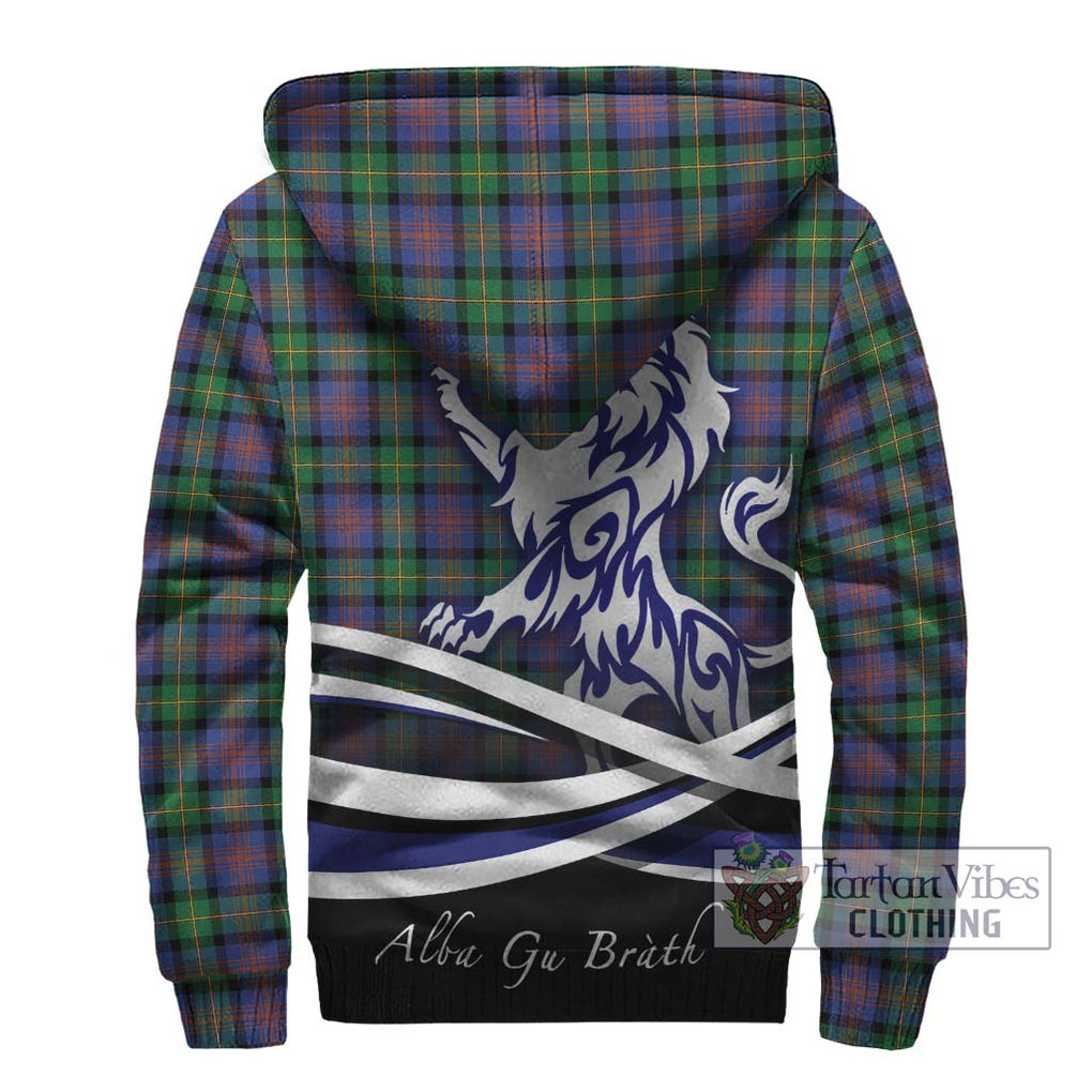 Logan Ancient Tartan Sherpa Hoodie with Alba Gu Brath Regal Lion Emblem - Tartanvibesclothing Shop