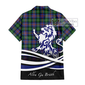 Logan Ancient Tartan Short Sleeve Button Shirt with Alba Gu Brath Regal Lion Emblem