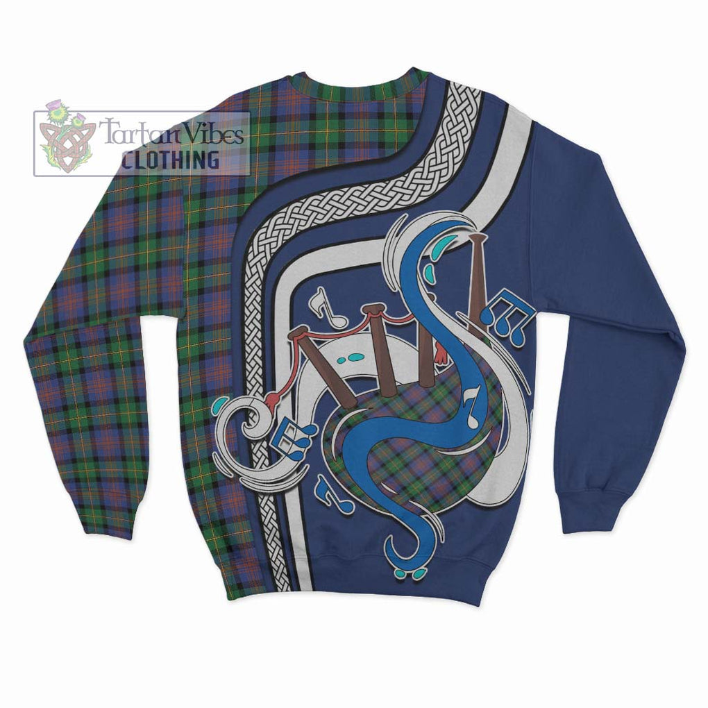 Tartan Vibes Clothing Logan Ancient Tartan Sweatshirt with Epic Bagpipe Style