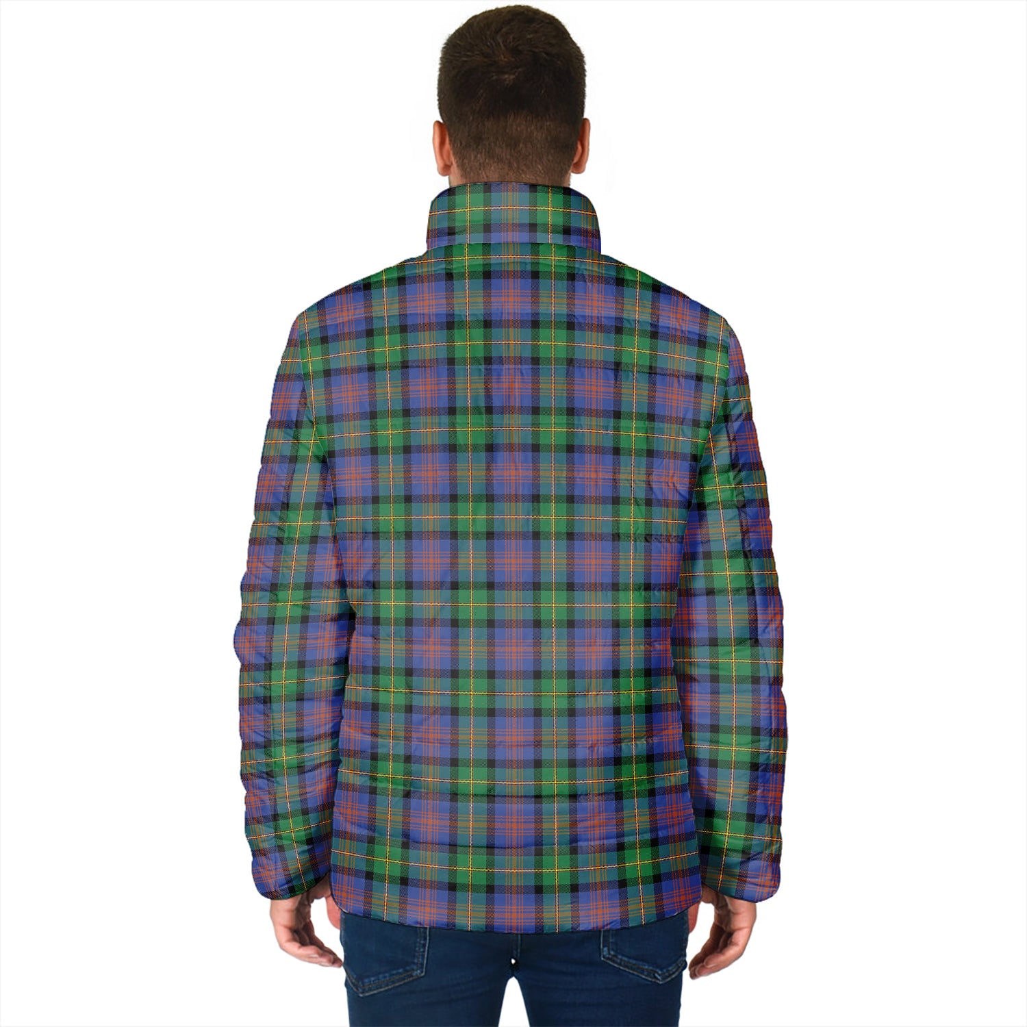 Logan Ancient Tartan Padded Jacket with Family Crest - Tartan Vibes Clothing