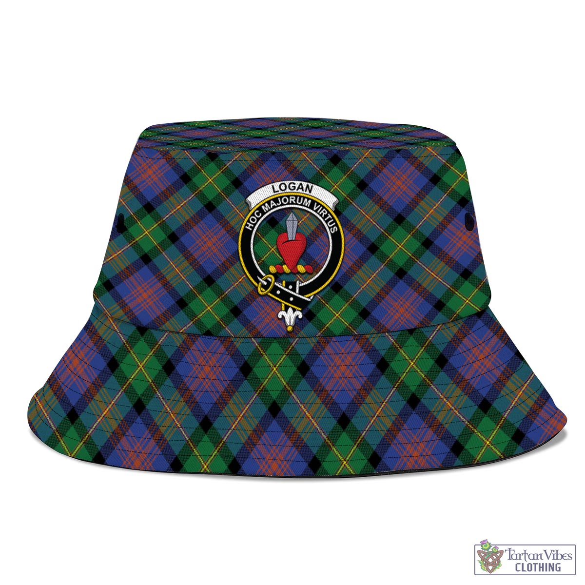 Tartan Vibes Clothing Logan Ancient Tartan Bucket Hat with Family Crest