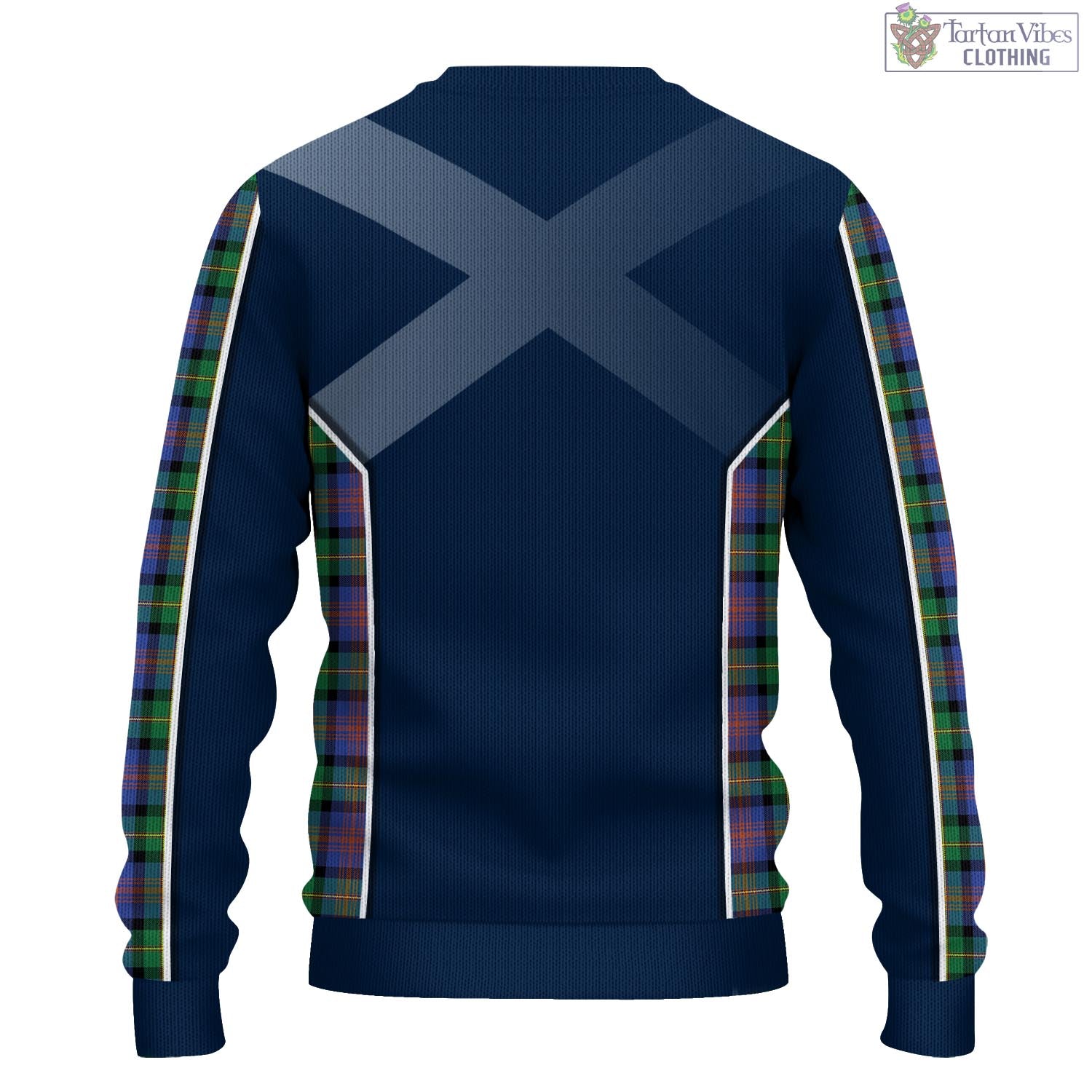 Tartan Vibes Clothing Logan Ancient Tartan Knitted Sweatshirt with Family Crest and Scottish Thistle Vibes Sport Style