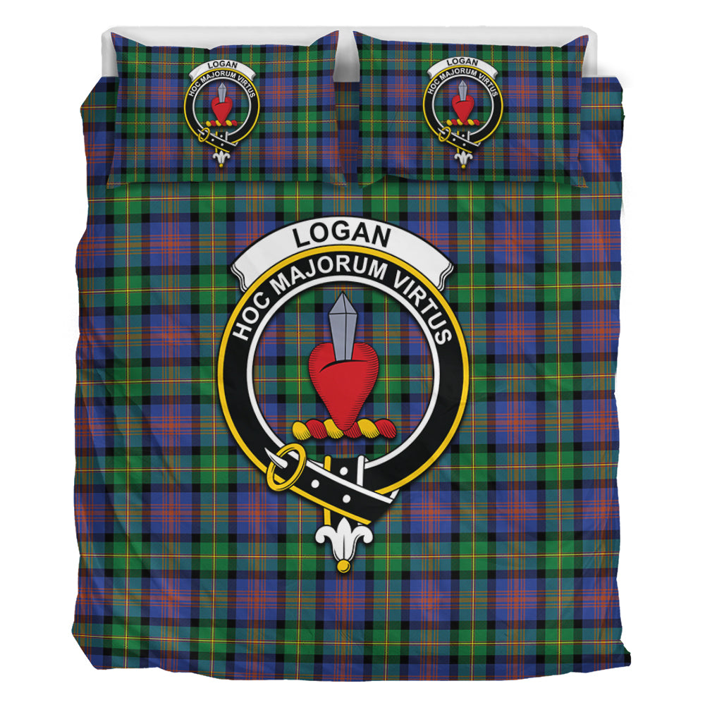 Logan Ancient Tartan Bedding Set with Family Crest - Tartan Vibes Clothing