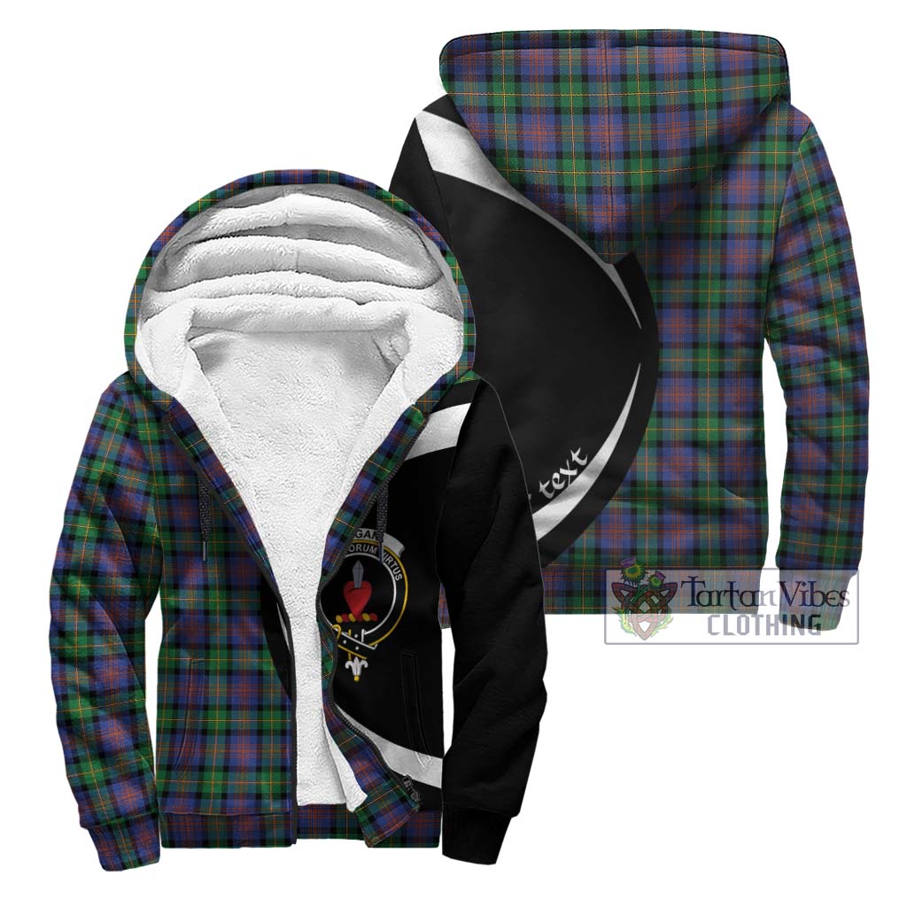 Logan Ancient Tartan Sherpa Hoodie with Family Crest Circle Style Unisex - Tartan Vibes Clothing