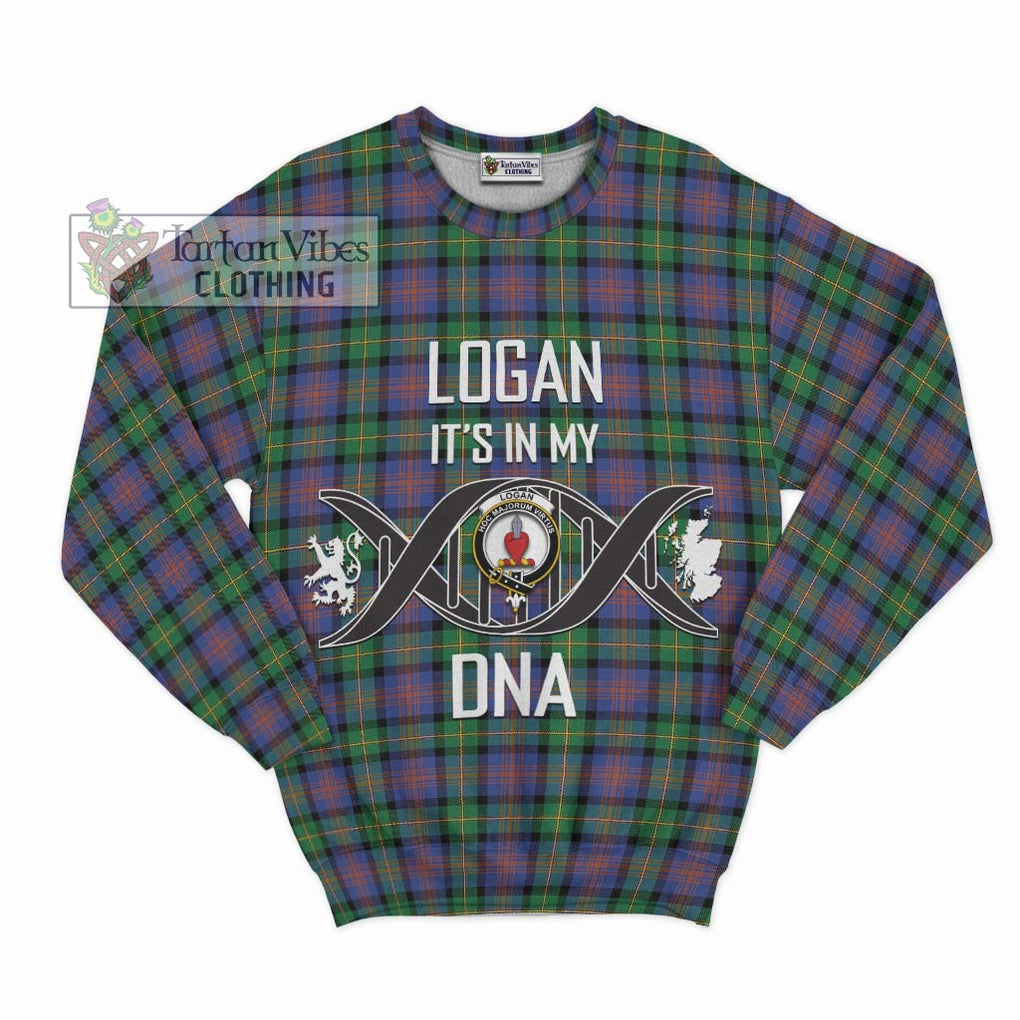 Logan Ancient Tartan Sweatshirt with Family Crest DNA In Me Style - Tartanvibesclothing Shop