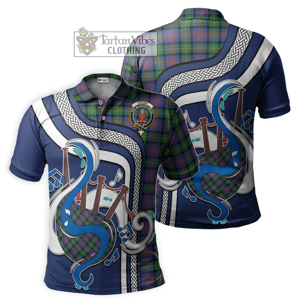 Tartan Vibes Clothing Logan Ancient Tartan Polo Shirt with Epic Bagpipe Style