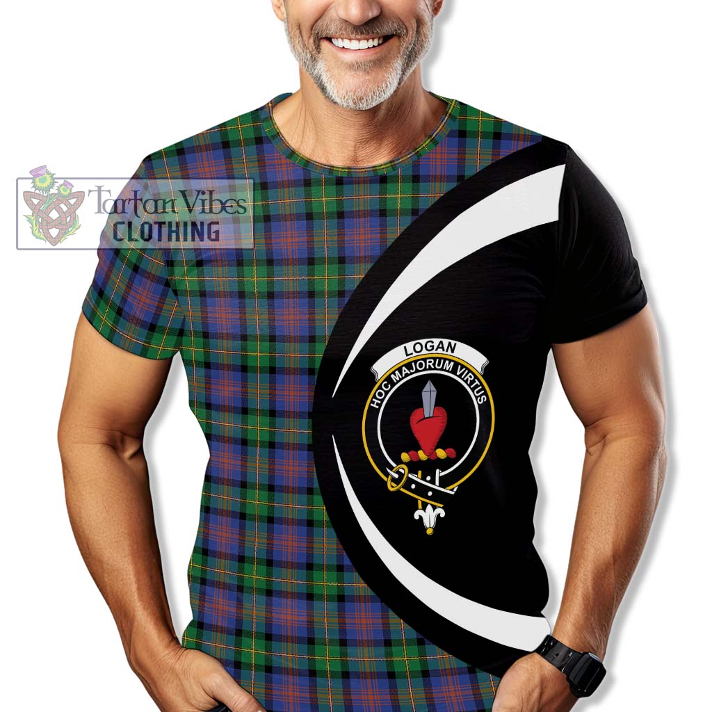 Tartan Vibes Clothing Logan Ancient Tartan T-Shirt with Family Crest Circle Style