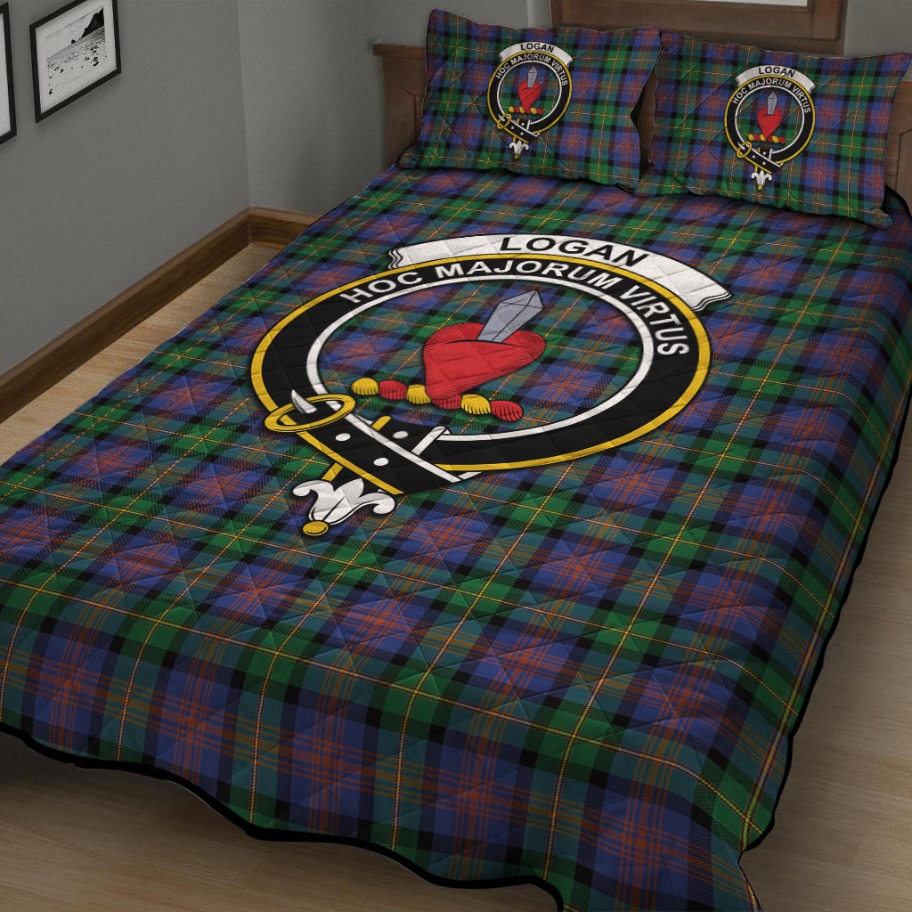 Logan Ancient Tartan Quilt Bed Set with Family Crest - Tartan Vibes Clothing