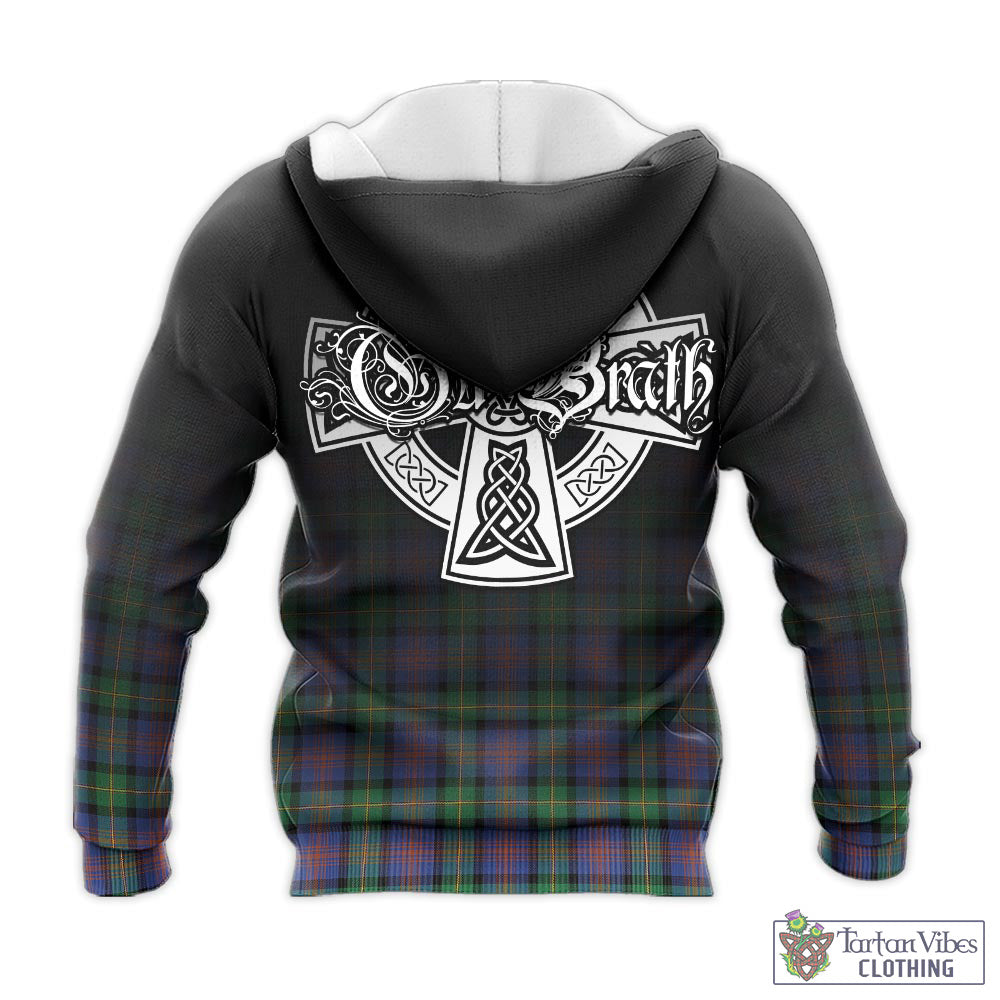 Tartan Vibes Clothing Logan Ancient Tartan Knitted Hoodie Featuring Alba Gu Brath Family Crest Celtic Inspired